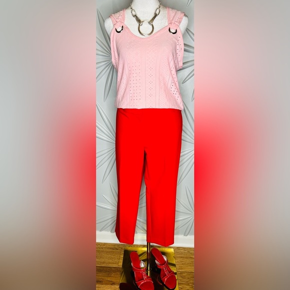 Loft SZ 10P Marissa red cropped trouser w/2 front & 2 rear pockets, waist 35” - Picture 2 of 7